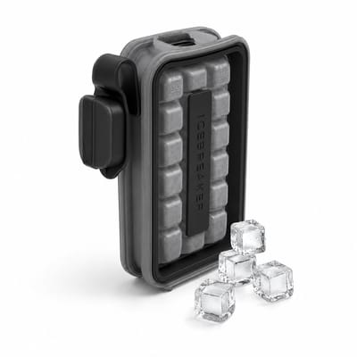 ICEBREAKER POP - ijsblokjes tray -ijsblokjes maker - ijsblokjes vorm - Zwart - De slimme luxe sanitaire ijsvorm voor whisky en cocktails - Siliconen ijsblokjesvorm met deksel voor eenvoudig ijs maken en serveren -
