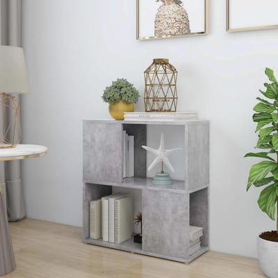 vidaXL - Boekenkast - 60x24x63 - cm - bewerkt - hout - betongrijs