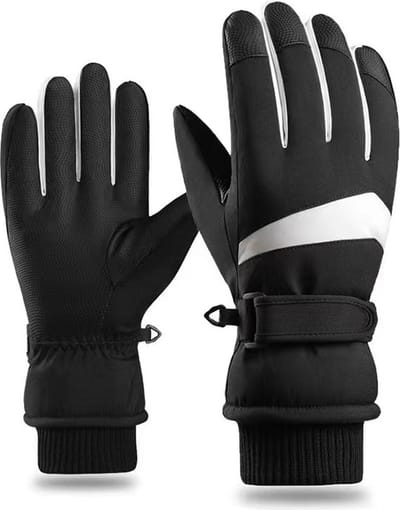 Winterhandschoenen voor Heren (kleur : Zwart) - Warme Skihandschoenen - Touchscreen-handschoenen - Winddicht Sporthandschoenen - Antislip Fietshandschoenen - voor Hardlopen,Motorfiets,Fietsen, Wandelen