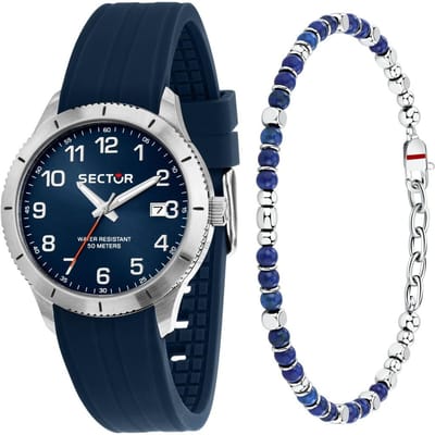 Sector 270 Siliconen Band Blauwe Wijzerplaat Quartz R3251578018 Herenhorloge Met Extra Armband blauw