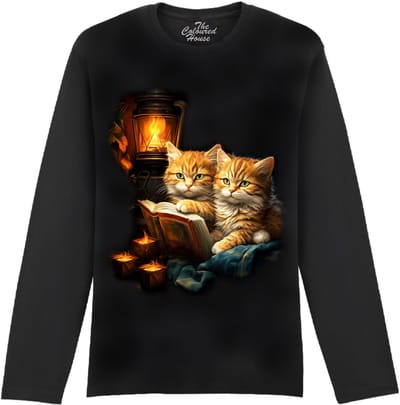 Rode Kittens Katten Red Kittens By Candlelight The Coloured House Longsleeve T-shirt XXL