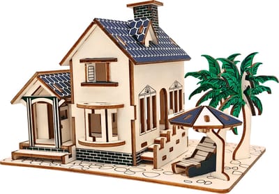 Bouwpakket DIY Strandhuisje Beach House van hout- kleur