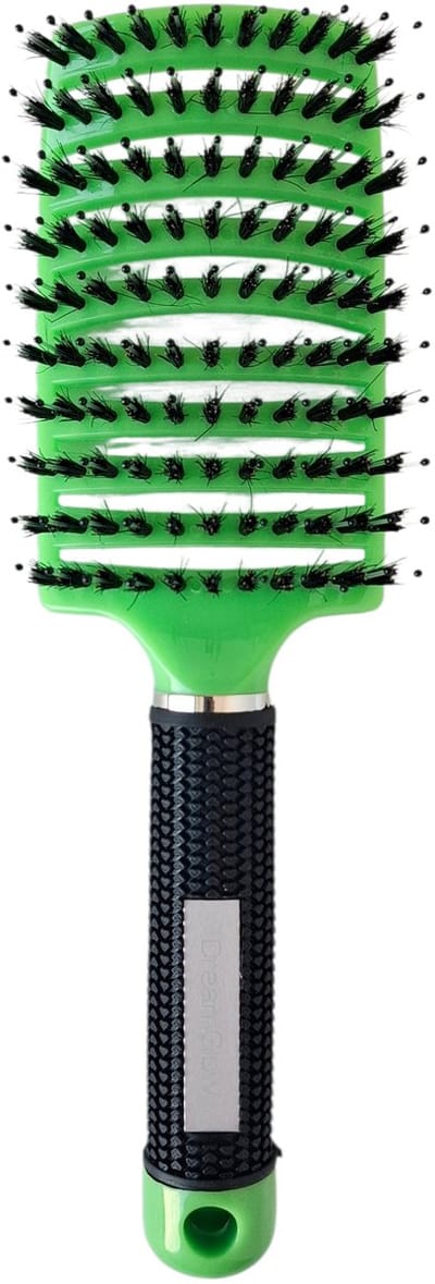 DreamGlow Anti-klit Haarborstel – Detangle Brush – Groen – Curved Ontklitborstel – Voor Nat en Droog Haar – Volume & Styling Borstel