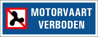 Motorvaart verboden tekststicker 200 x 75 mm