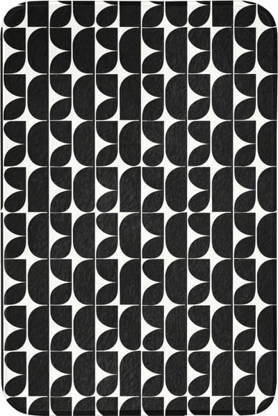 Badmat 60x90 cm - Antislip - Modern - Geometrisch - Zwart - Badmatten voor badkamer - Badkamermat - Douchemat - Badkamer mat