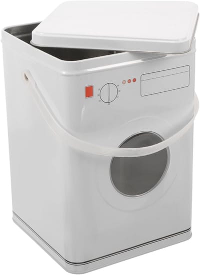 Wasmiddelopslagdoos voor de wasruimte, Organiser voor waspoeder, Metalen opbergbox met geurparels en stijlvolle afwerking