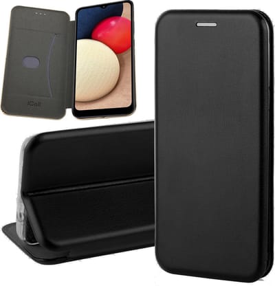 Hoesje geschikt voor Samsung Galaxy A02s - Book Case Kunstleer ThinShield Zwart