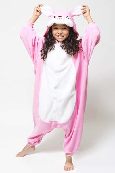 KIMU® Onesie Roze Konijn Pakje - Maat 68-74 - Konijnenpak Kostuum Haas Pak - Hazenpak Peuter Fleece Zacht Huispak Pyjama Pyjama Meisje Festival