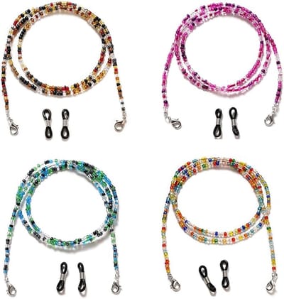 Brilkoord - 4 Stuks - Brillenkoorden - Verstelbaar - Lichtgewicht - Brillenkoord - Brillenkoordje - Zonnebrilkoord - Brilketting - Koord Bril - 4 Kleuren - Zonnebrillen accessoires