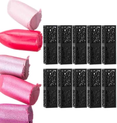 12,1 mm lege lippenstiftbuis voor DIY cosmetica - 10 stuks, lippenbalsemhouder zwart - set van 10, voor doe-het-zelf cosmetica.
