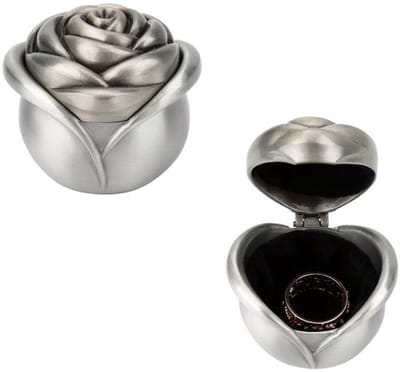 Dailygoody - Vintage Roze Bloemen Sieraden Doos - Antieke Metaal