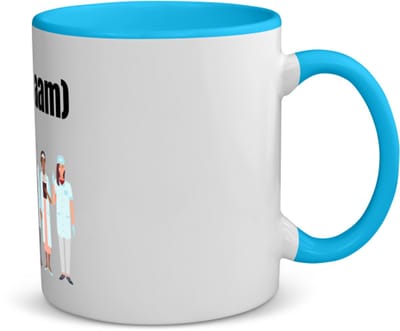 Akyol - doktoren team met eigen naam koffiemok - theemok - blauw - Dokter - iemand die dokter is - ziekenhuis - zuster - verjaardag - cadeau - kado - 350 ML inhoud