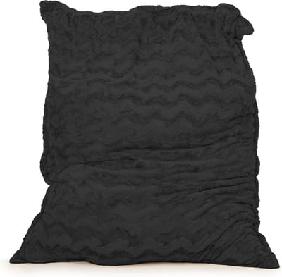 Drop & Sit - zitzak/zitkussen - stijlvolle bontlook (faux) - zwart - 100x 150 - heerlijk zacht