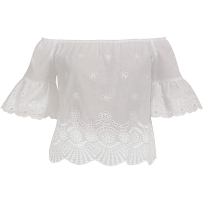usha carmen blouse Dames wit