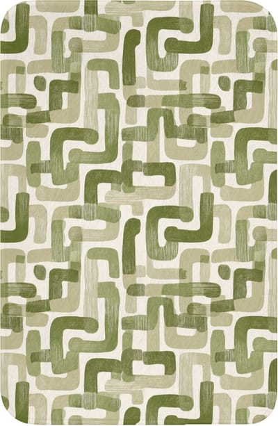 WC mat 40x60 cm - Antislip - Modern - Grafisch - Groen - Toiletmat - Vloermat - Douchemat - Toilet tapijt - Toiletmatten