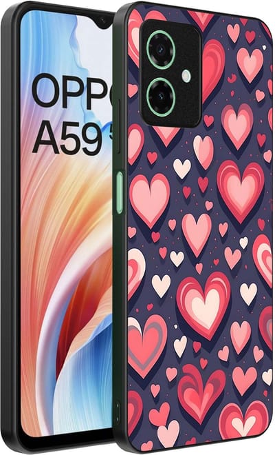 Smartphonica Telefoonhoesje Geschikt voor Oppo A59 met Hartjes Opdruk - TPU Backcover Case With Heart Design geschikt voor Oppo A59