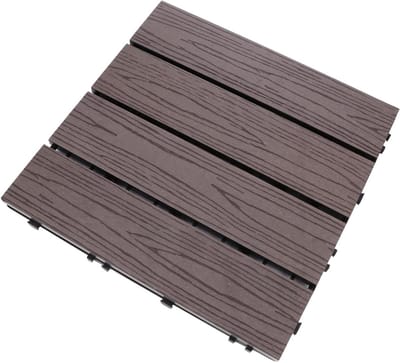 Terrastegels - Vloerdelen Balkon - Buiten Verfraaien - In elkaar grijpend Systeem - 29.5x29.5CM - Koffie
