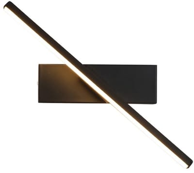LED-wandlamp voor binnen - Bedlamp - Wandlamp voor de slaapkamer - Draaibare LED-wandlamp - Verstelbare hoek - Drie helderheidsniveaus - Geschikt voor slaapkamers, nachtkastjes, studeerkamers, woonkamers en woonaccessoires - Zwart