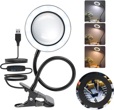 Vergrootglas met Verlichting - Loeplamp - Vergrootspiegel Led - Zwart