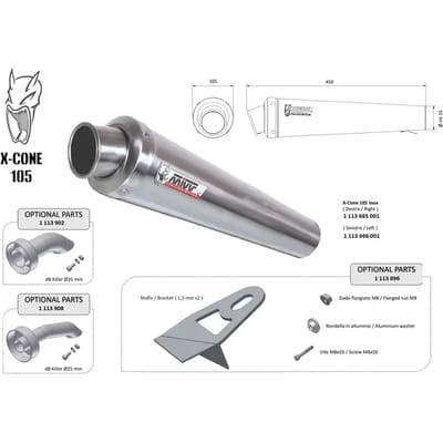 Universele motor demper rechterzijde Mivv X-Cone 105