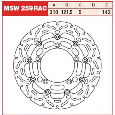 Remschijf TRW MOTO MSW259RAC