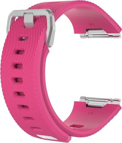 By Qubix - Compatible Fitbit bandje - Geschikt voor fitbit Ionic siliconen bandje met gesp - Maat: Small - roze
