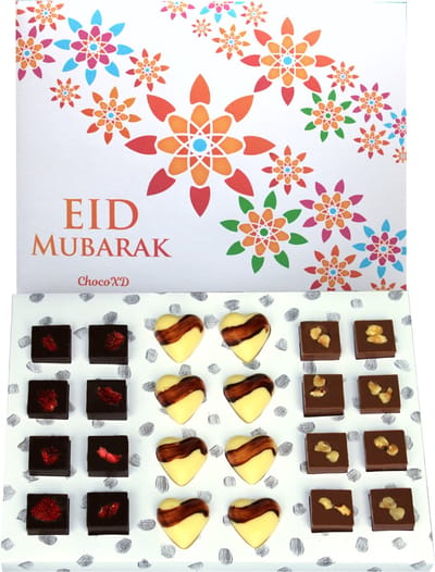 Eid Mubarak Chocolade cadeau - Fairtrade handgemaakte chocolade - Eid Chocolate - Brievenbuspakket