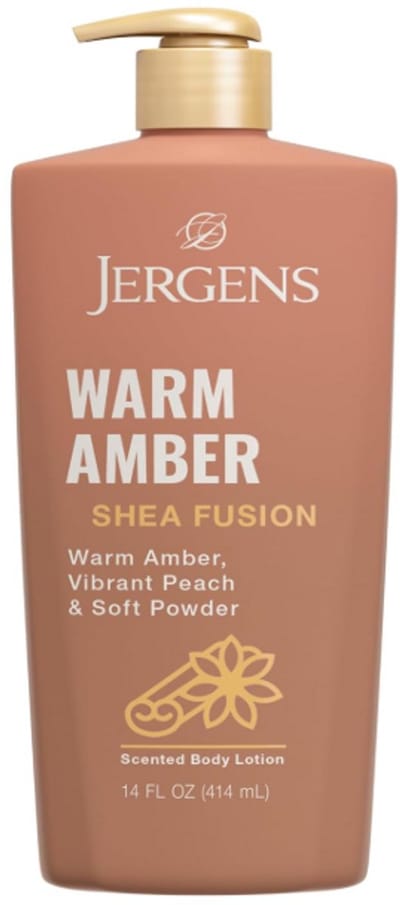 Jergens Shea Fusion Warm Amber Body Lotion 414ml – Hydraterende Moisturizer met Shea Butter & Vitamine E voor Zachte, Stralende Huid