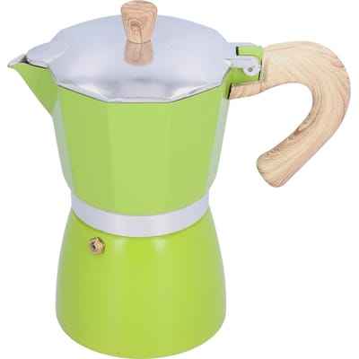 Cafetière 300ML Moka Cafetière Bouilloire à Café pour Cuisinière à Gaz Réchaud à Éthanol Four ÉlectrothermiqueVert vert