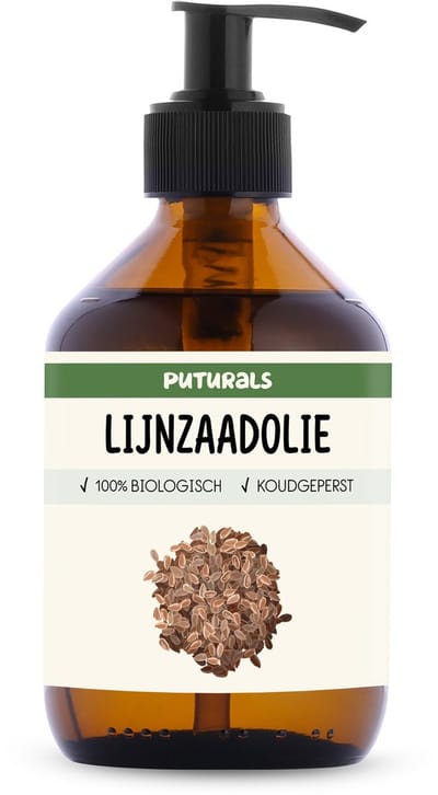 Puturals Lijnzaadolie 100% Biologisch - 300ml - Puur en Koudgeperst - Lijnzaadolie voor Huid, Haar, Hout en Dieren