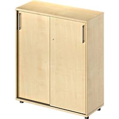 Schäfer Shop Genius schuifdeurkast TETRIS WOOD, 3 OH, B 1000 mm, hoogte incl. glijders, ahorn decor