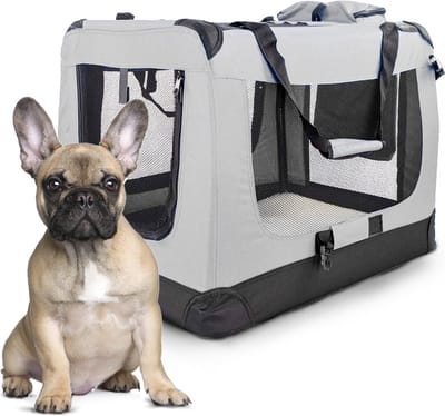 Mobiclinic Balú - Reismand voor huisdieren - Hondenrugzak (reistas kat, katten, honden, konijnen, fretten) - Maat L - Reistas - Met Handvaten - Ademend - Opvouwbaar - 57x38x44 cm - Ondersteunt 15 kg - Grijs