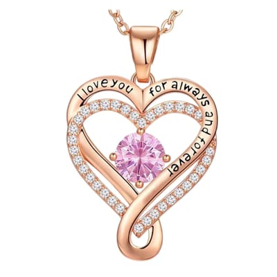 Lumici® Exclusive | Hart In Hart Ketting V3 - Zilveren Hartjes Ketting - S925 Sterling Zilver - Roze CZ Kubieke Zirconia - Valentijn Cadeau - Cadeau Voor Haar - Moederdag Cadeau - Dames Ketting - Liefde - Tijdloos Design - Rosegoud