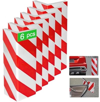 Garagewandbescherming Schuimrubber 2 cm Dichte Zelfklevende Reflecterende Bescherming voor Parkeergarages - 6 Stuks