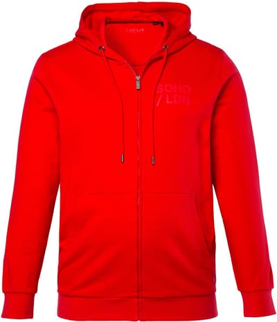 Men Plus - Heren - Sweatvest met capuchon - Chilirood - Maat 3XL