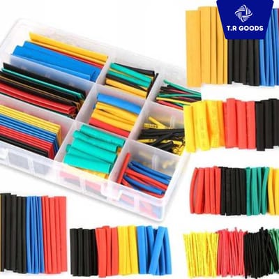 T.R Goods Krimpkous Set 328-delig – Meerkleurig – Hittekrimpkous voor Kabelisolatie – Inclusief Opbergdoos