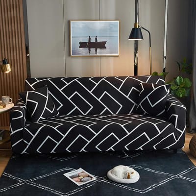 Elastische Bankhoezen Bankhoes 1/2/3/4 Zits Modern Bankhoes voor Woonkamer Modulaire Hoek L-vorm Stoelbeschermer Small gray