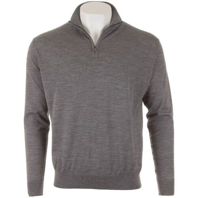 Paul & Shark Trui 140S Superfine Merino Wool Half Zip Pewter / male