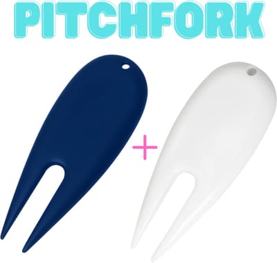 Pitchfork Set – 2 Stuks – Wit & Donkerblauw – Duurzaam & Lichtgewicht – Golf Divot Tool – Repartie Green - Golfaccesoires - Golfbalmarker - Onmisbaar voor elke Golfer