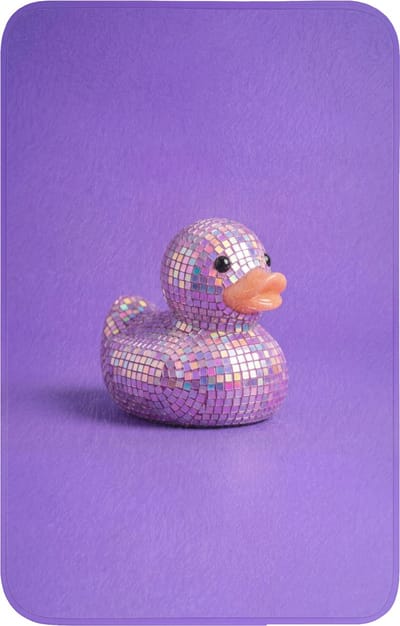 WC mat 50x80 cm - Antislip - Disco - Eend - Paars - Toiletmat - Vloermat - Douchemat - Toilet tapijt - Toiletmatten