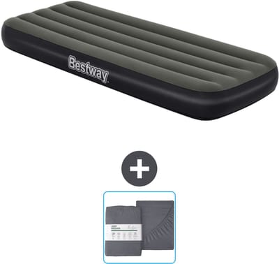 Bestway luchtbed - 1-Persoons - 76 x 185 x 25 cm - Groen - Inclusief en Hoeslaken