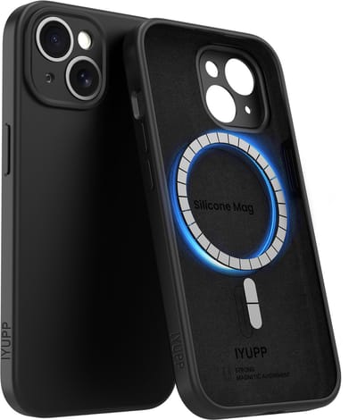 IYUPP Siliconen Hoesje Geschikt voor iPhone 15 Hoesje - Geschikt voor MagSafe - Zwart
