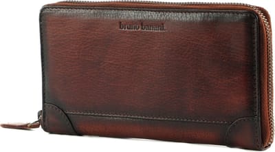 bruno banani Leren Portemonnee Zip Around Wallet Brown Bruine