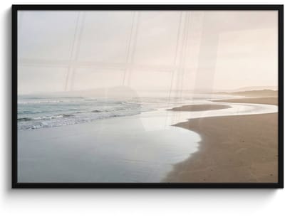 Poster in lijst - Fotolijst 120x80 cm - Posters - Kustlijn - Strand - Oceaan - Posterlijst zwart - Decoratie - Wanddecoratie woonkamer - Muurdecoratie slaapkamer