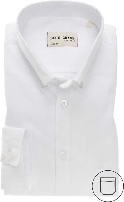 Blue Crane by Ledûb casual oxford shirt wit