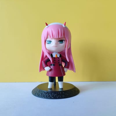 10CM DARLING in the FRANXX Figuur Zero Two Three Q-versie Figuren Standaard Animatie Model Speelgoed Cadeaus Verzameling Decoratie PVC No box pink