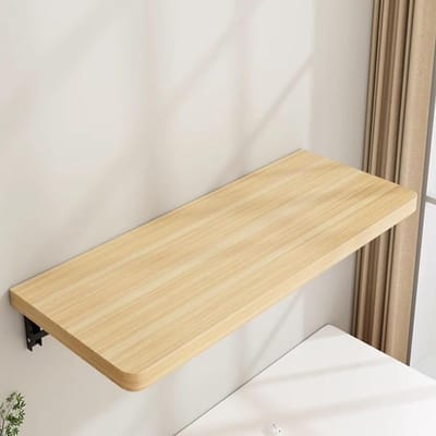 Opvouwbaar Bureau - Wandtafel Klaptafel - Ruimte Besparen - Massief Hout - 30 x 100 cm - Houtkleur