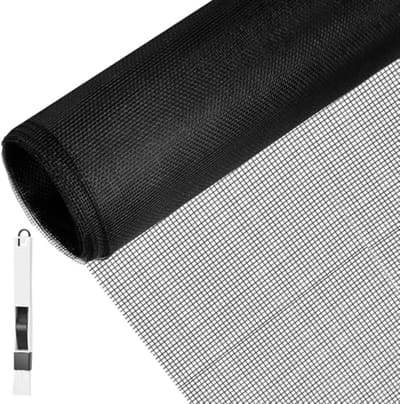 Raamscherm Gaas 150 x 270 cm - Insectenwerend Vliegenscherm - Snijbaar Klamboe voor Ramen en Deuren - Zwart