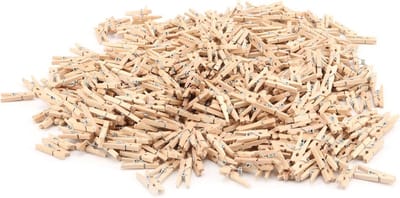 500 Mini Houten Wasknijpers - Natuurlijke Kledingclips voor Knutselen en Decoratie