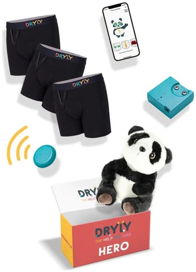 Dryly Plaswekker Jongens tegen Bedplassen - Zindelijkheidstraining Kind - Hero Pakket - Maat 158-164 - Incl. App